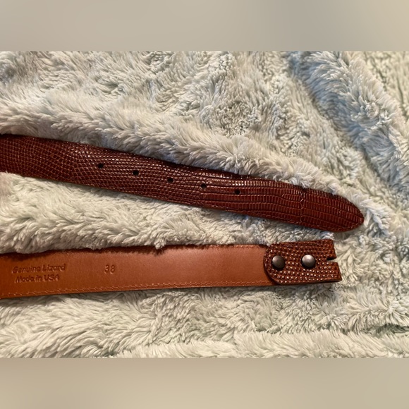 Genuine Lizard Skin Brown Belt size 38 - Never Worn - Picture 8 of 8